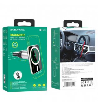 Borofone magnit Air Outline in-car Holder H43 с БП зарядкой 15W