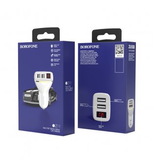 Borofone Dual Port Car Charger Set 2.4 Z11 белая